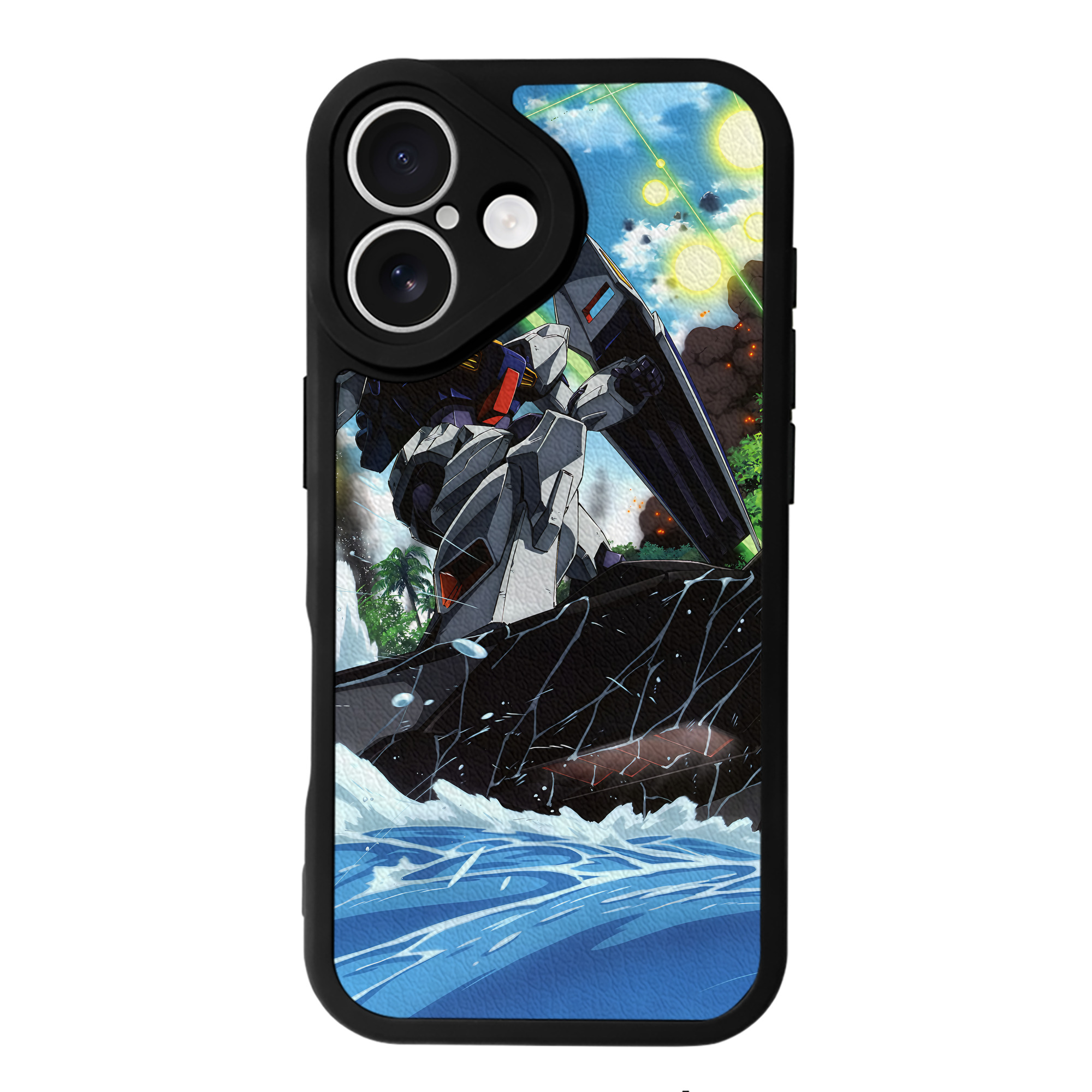 （画像用） 機動戦士ガンダム Mobile Suit Gundam 【iPhone 16シリーズ対応】シリコンスマホケース（レザー調） 材質：シリコン